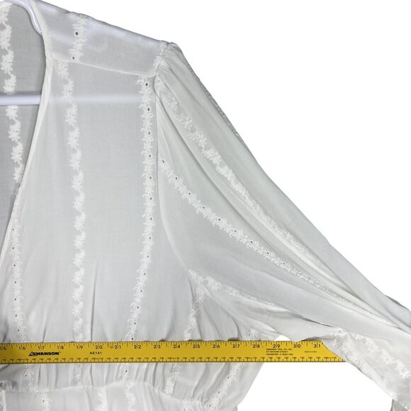 Torrid Womens 5X Button Up Long Sleeve Midi Challis White Dress Cottagecore Boho - Picture 11 of 16